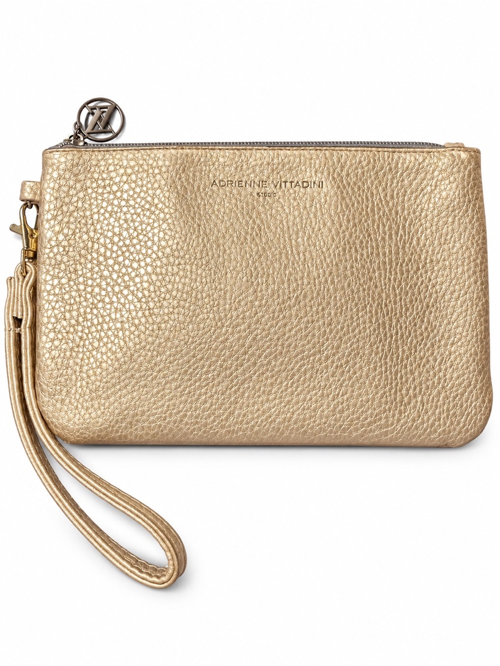 Adrienne Vittadini Studio Metallic Gold Charging Wristlet